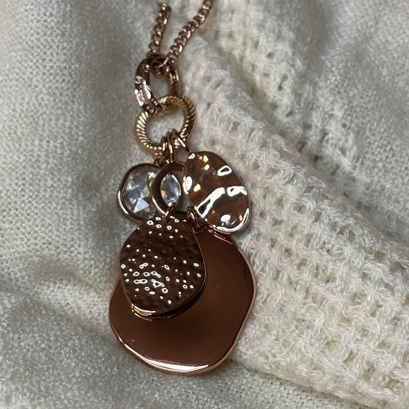 Premier Designs "Modern Luxe" Rose Gold Charm Necklace Fashion Jewelry State - Picture 6 of 10